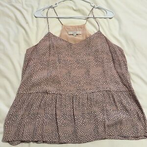 LOFT Blush and Black Patterned Camisole